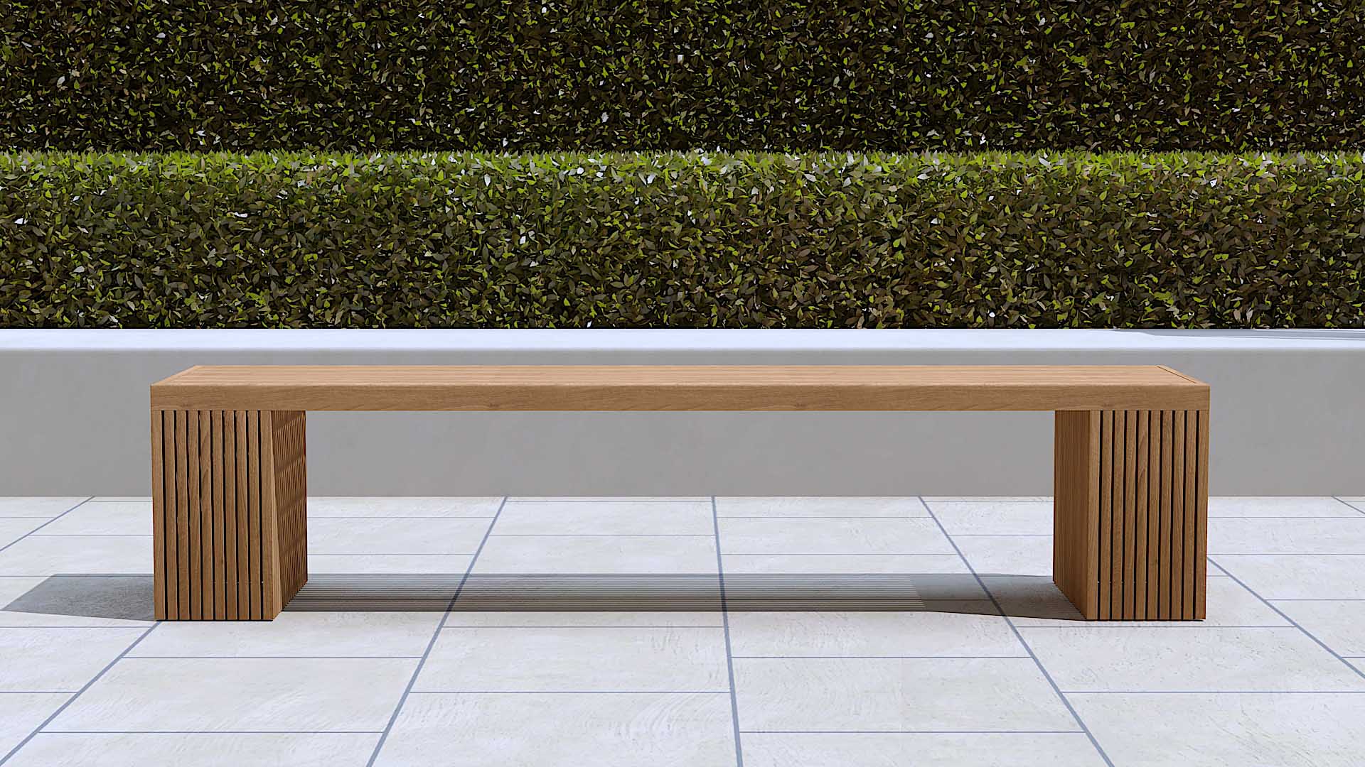 200cm Mayfair Teak Garden Bench Front View