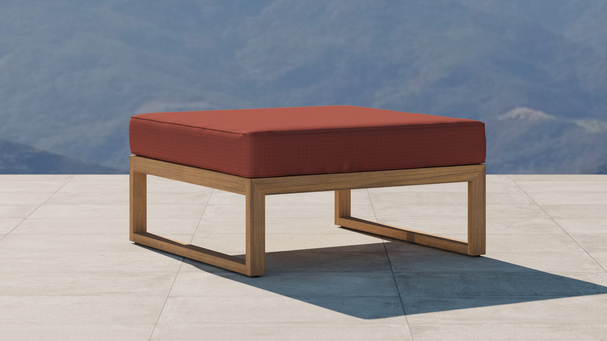 Buckingham footstool with Terracotta cushion