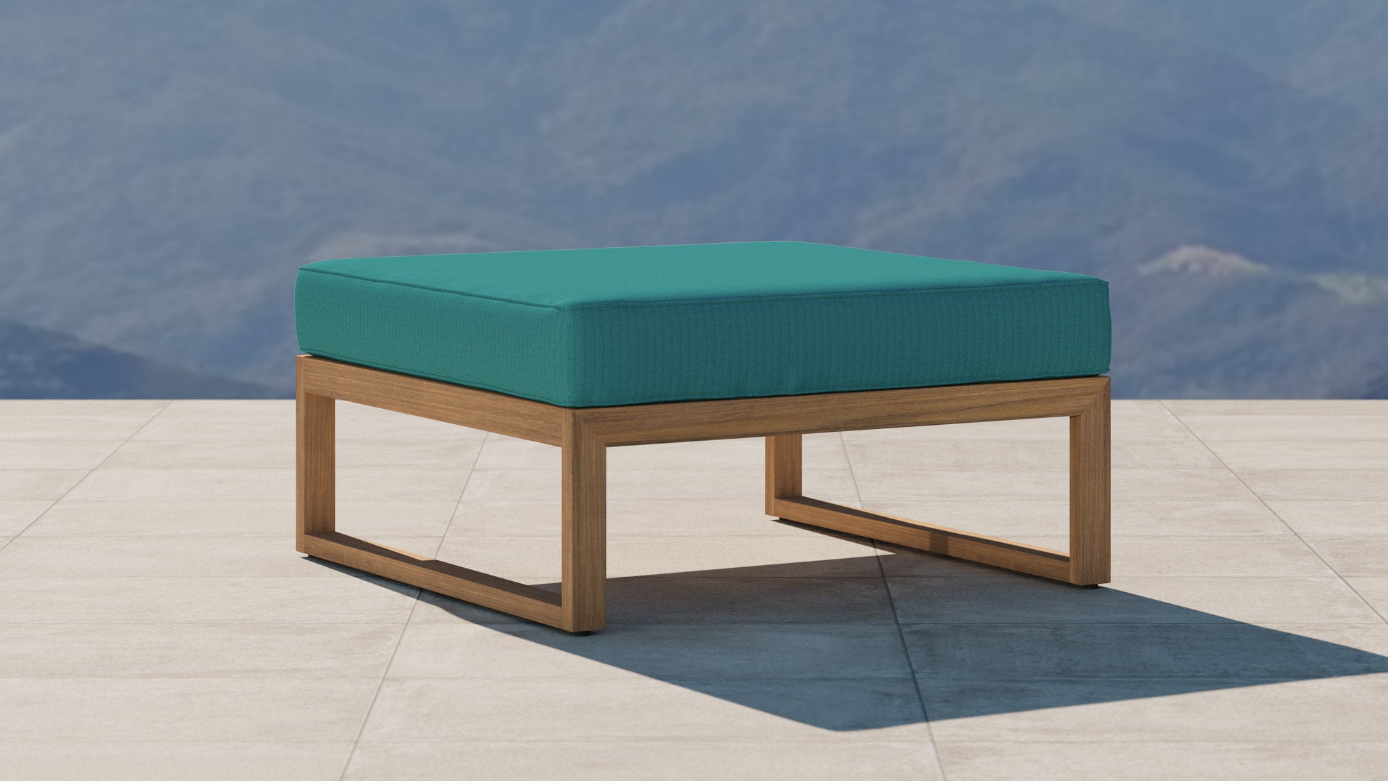Buckingham footstool with Teal cushion