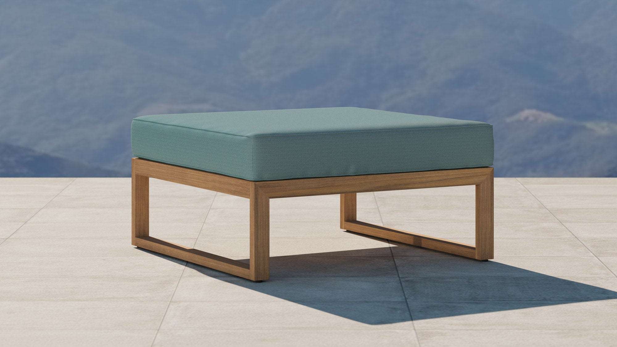 Buckingham footstool with Sky cushion