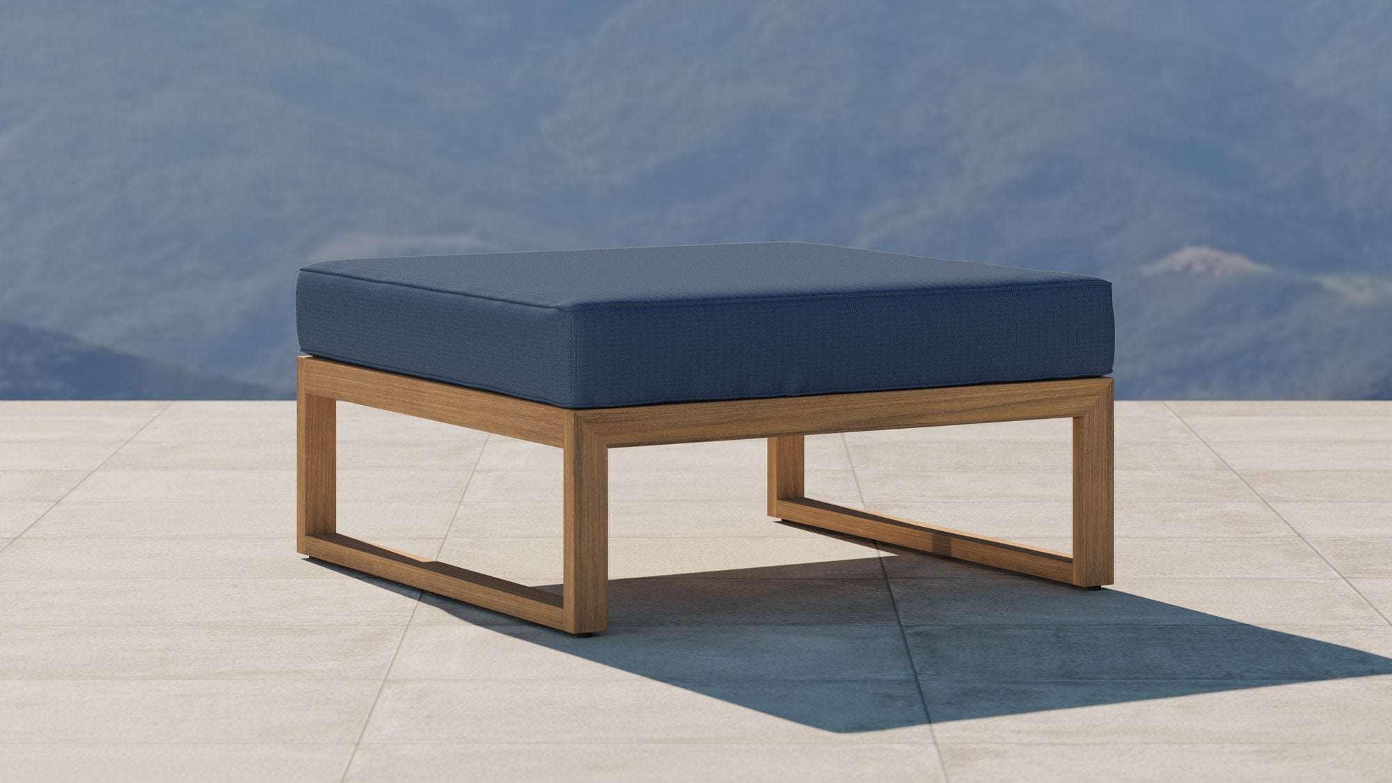 Buckingham footstool with Navy cushion