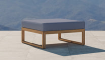 Buckingham footstool with Cornflower cushion