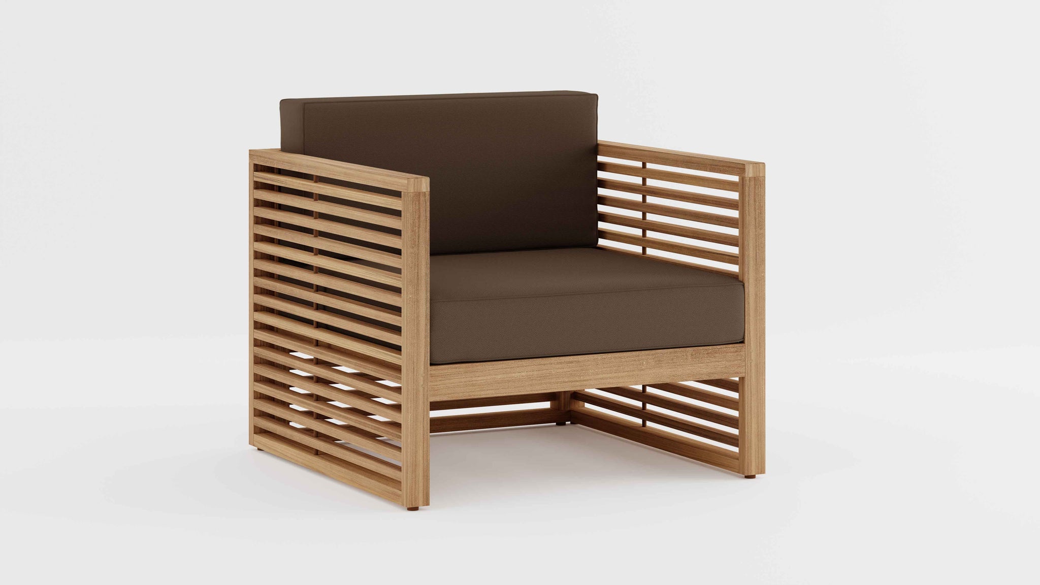 Buckingham Teak Modular Lounge Armchair with Taupe Cushions