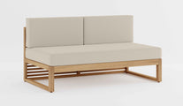 Buckingham Teak Modular Two Seat Mid Section with Ecru Cushions