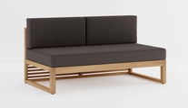 Buckingham Teak Modular Two Seat Mid Section with Graphite Cushions