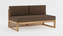 Buckingham Teak Modular Two Seat Mid Section with Taupe Cushions