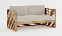 Buckingham Teak Modular Two Seater Sofa with Ecru Cushions 