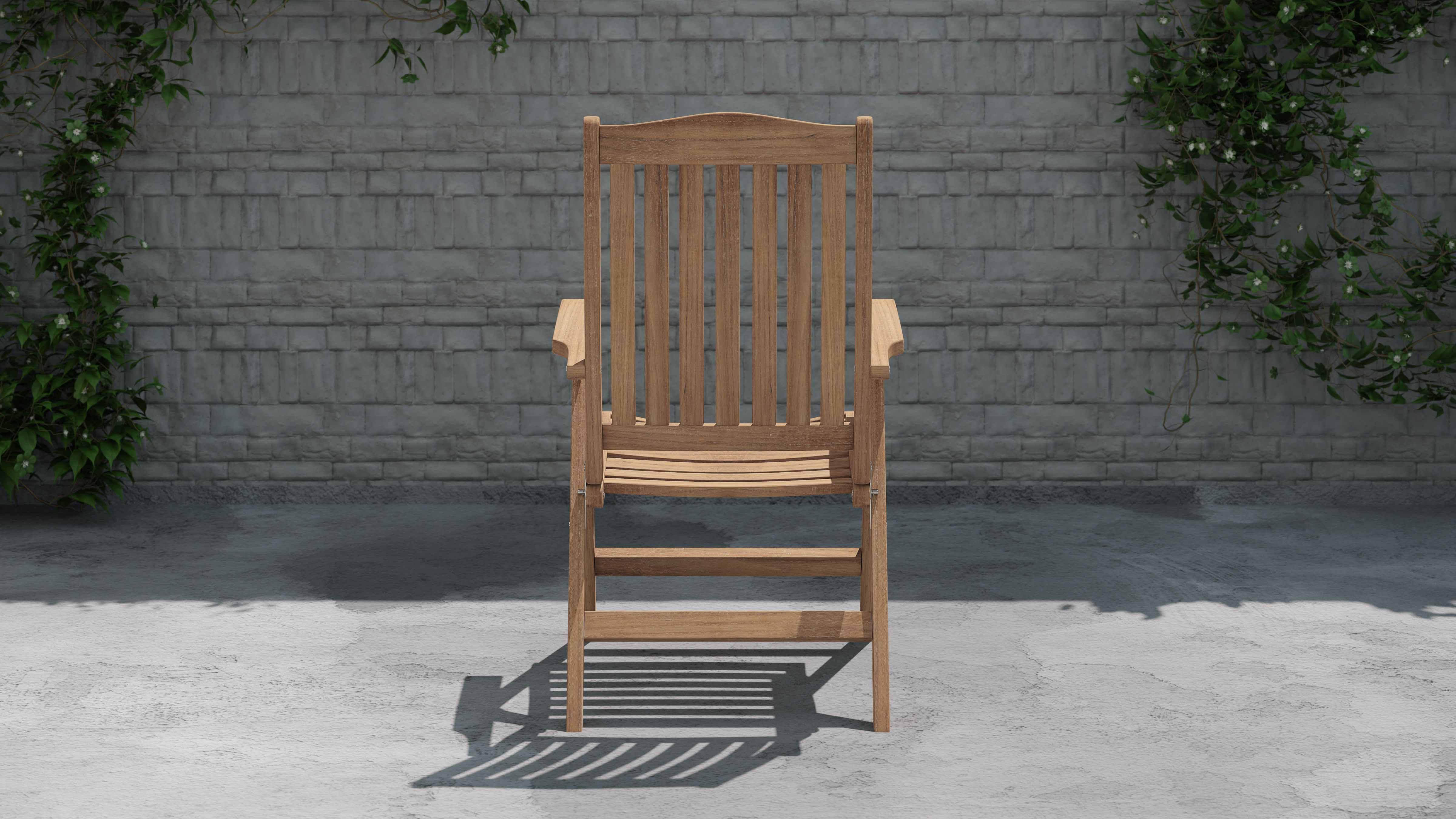 Lymington Teak Reclining Garden Chair Rear View