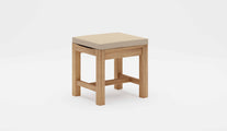 Teak Backless Bench Stool 50cm with Ecru Cushion