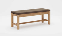 Teak 130cm Backless Bench with Taupe Cushion