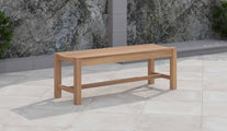 Teak 130cm Backless Bench Front Angled View