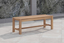 Teak 130cm Backless Bench Front Angled View