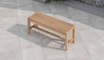 Teak 130cm Backless Bench Overhead Perspective