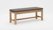 Teak 130cm Backless Bench with Light Grey Cushion