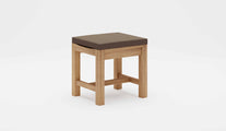 Teak 50cm Backless Bench Stool with Taupe Cushion