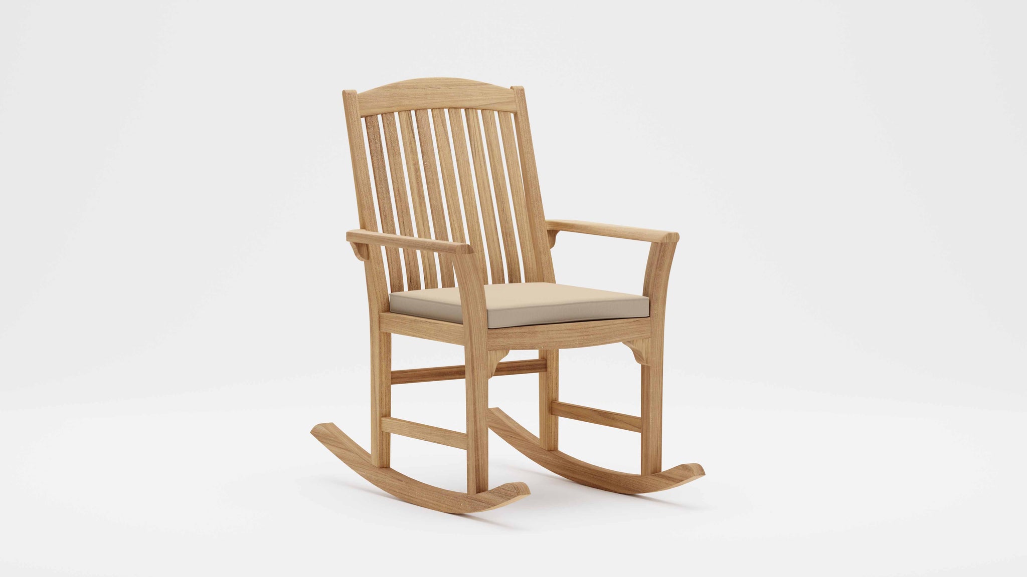 Balmoral Teak Rocking Chair with Ecru Cushion