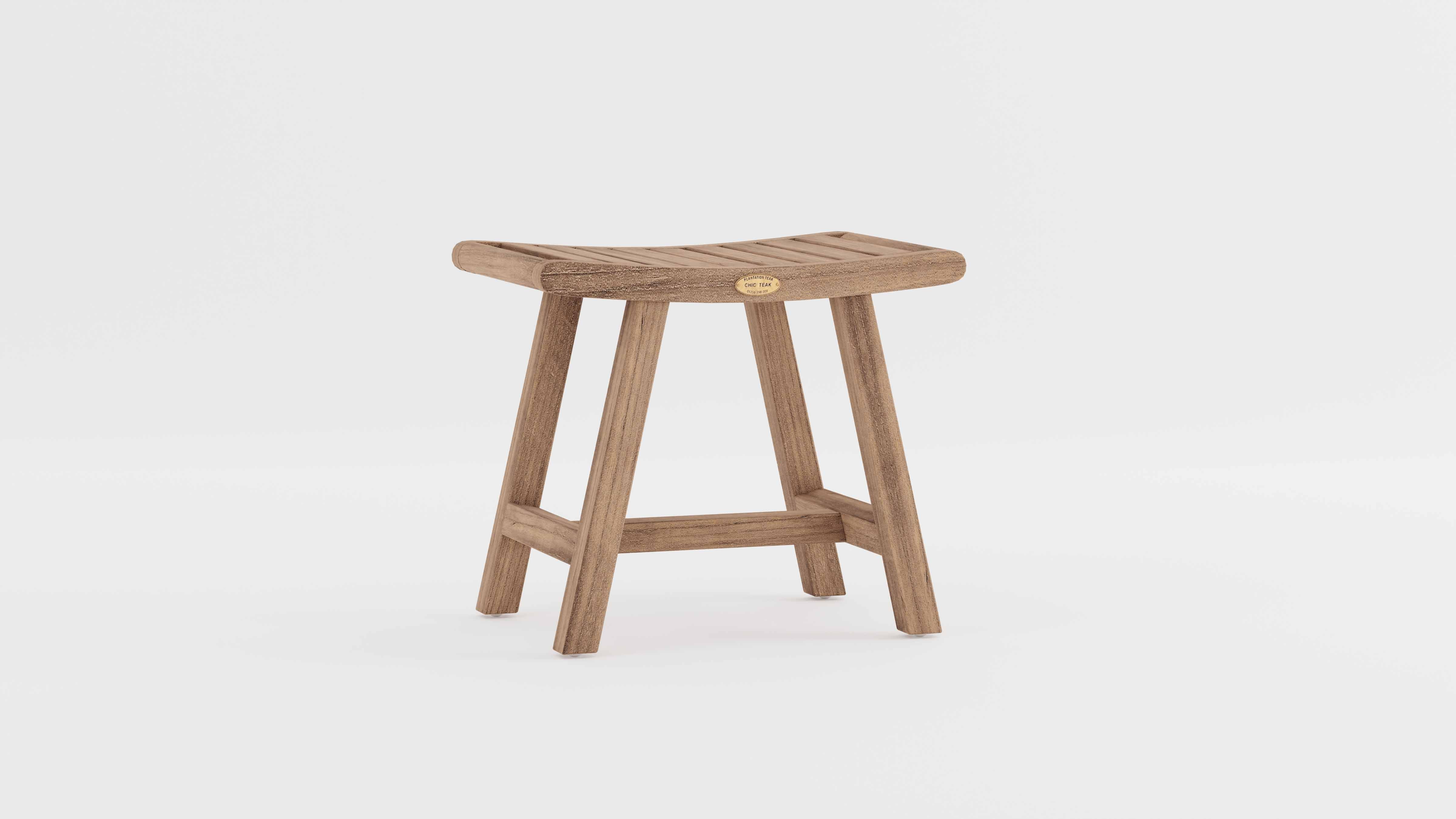 Teak Bathroom Shower Stool without Shelf Studio