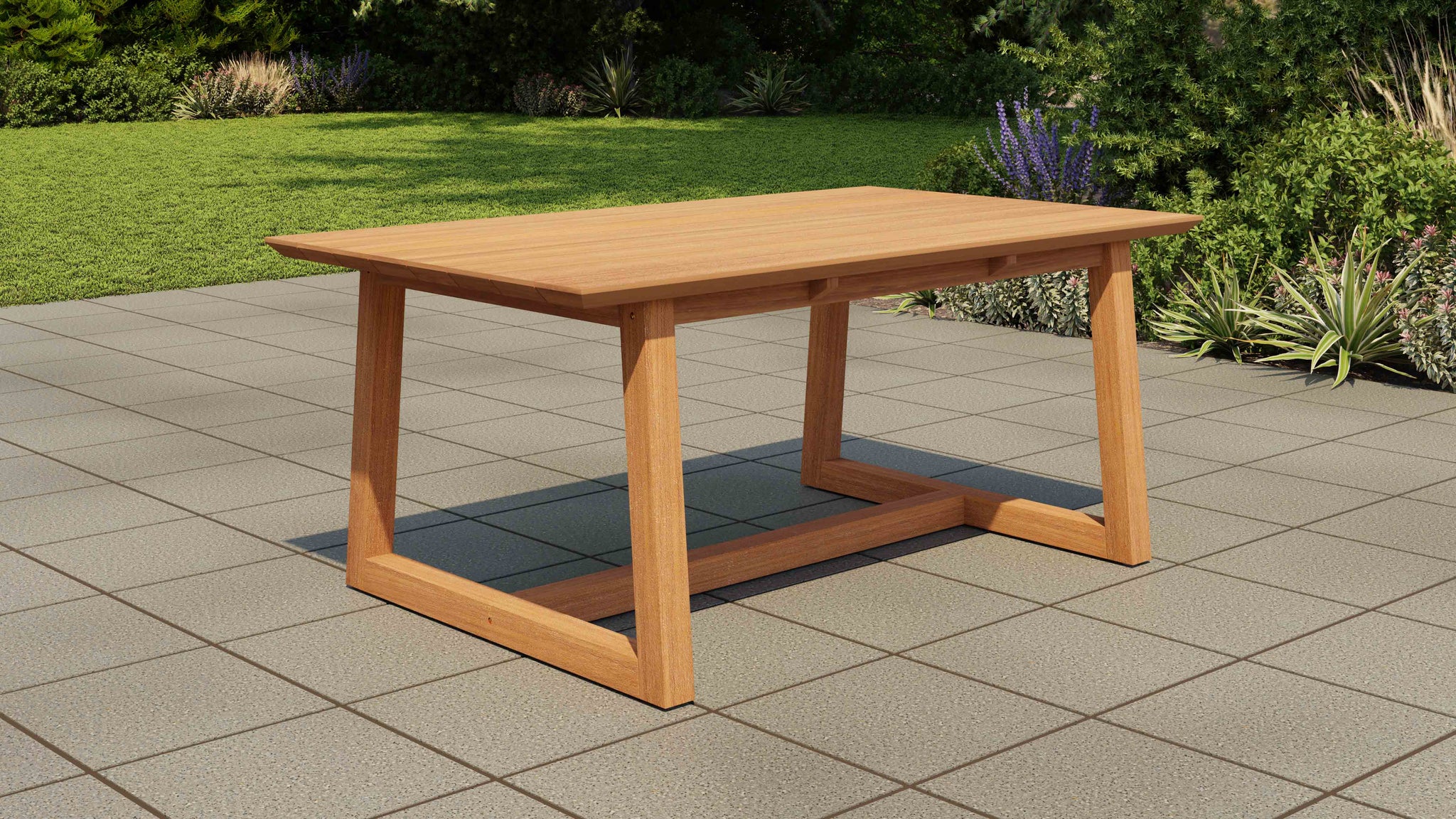 Belgravia Teak Garden Dining Table 180cm Angled View