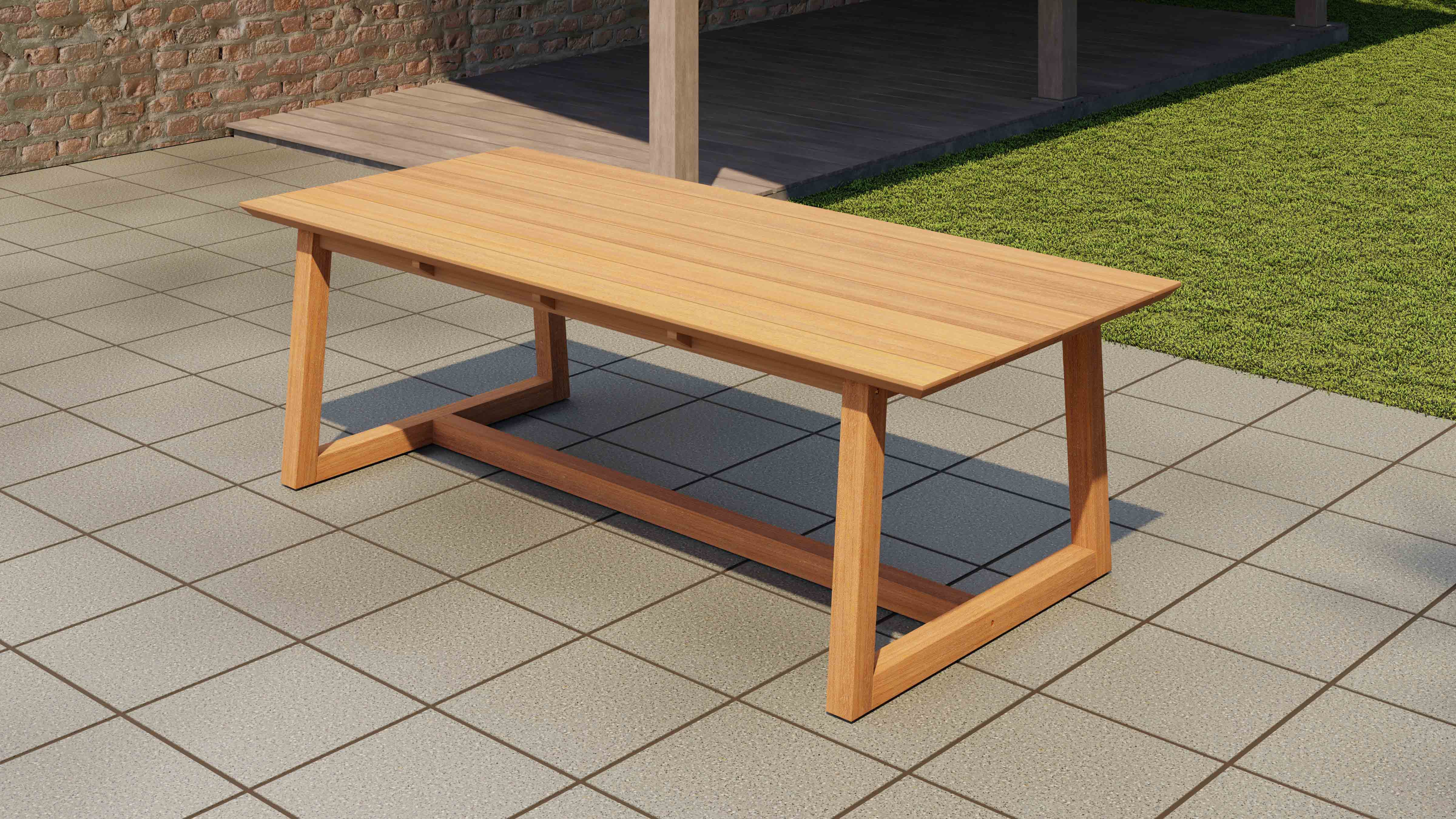 Belgravia Teak Garden Dining Table 240cm Front Angled View