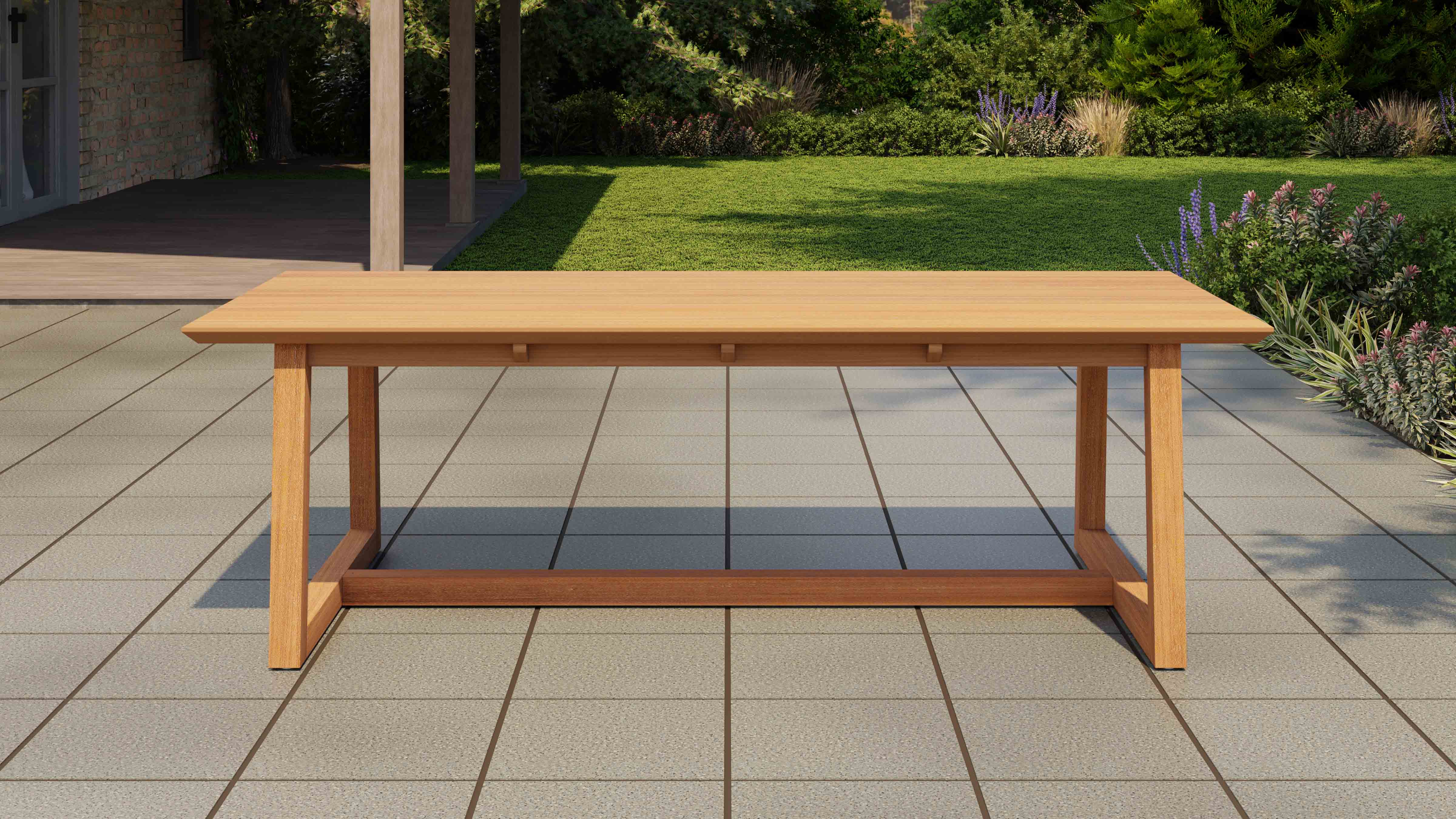 Belgravia Teak Garden Dining Table 240cm Front View