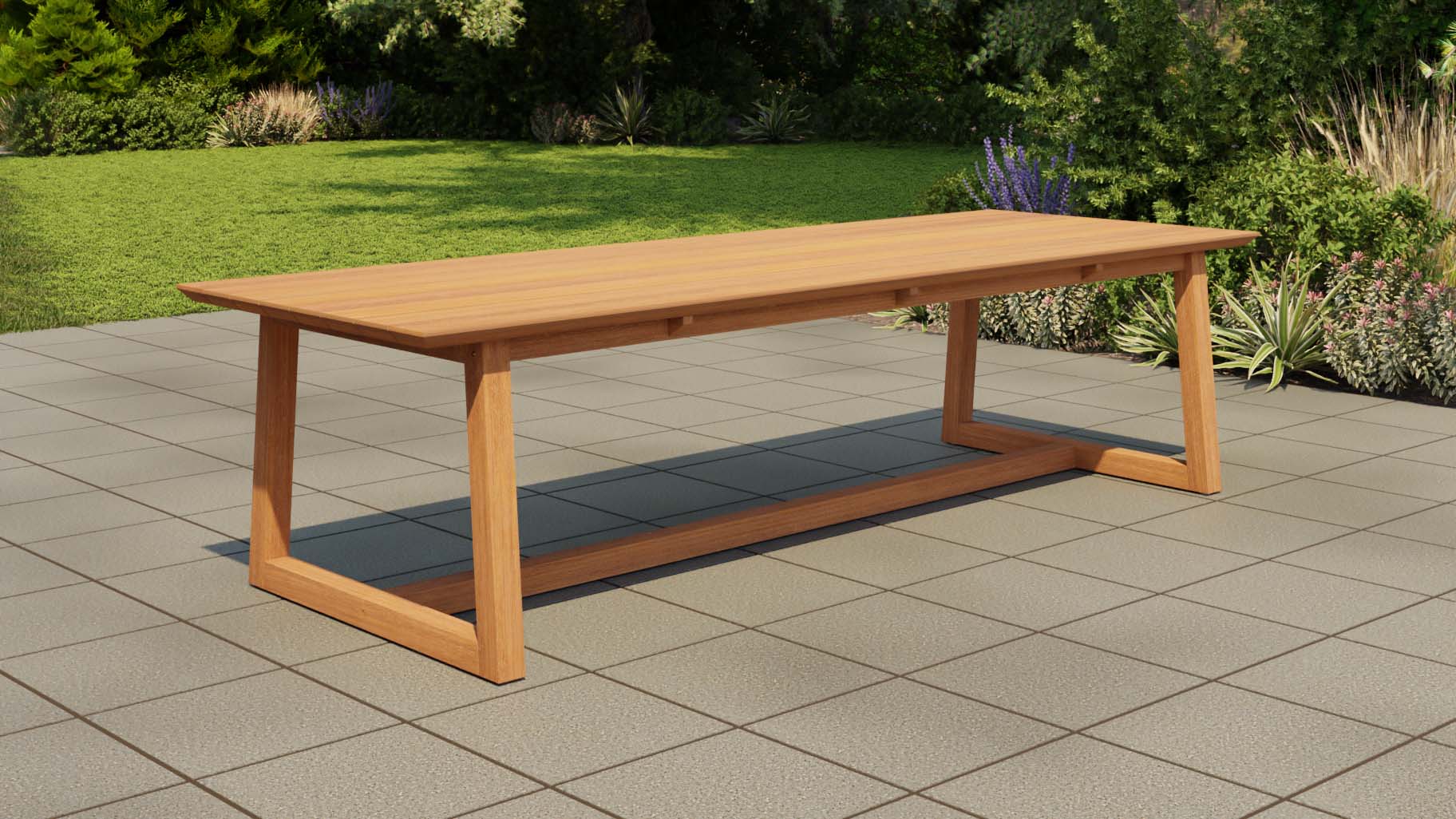 Belgravia Teak Garden Dining Table 300cm Angled View