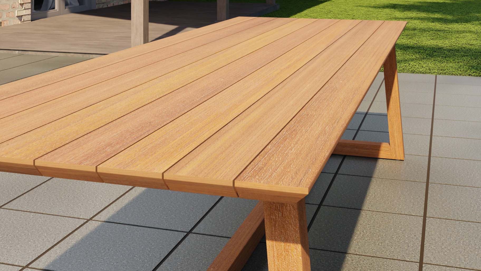 Belgravia Teak Garden Dining Table 300cm Detail