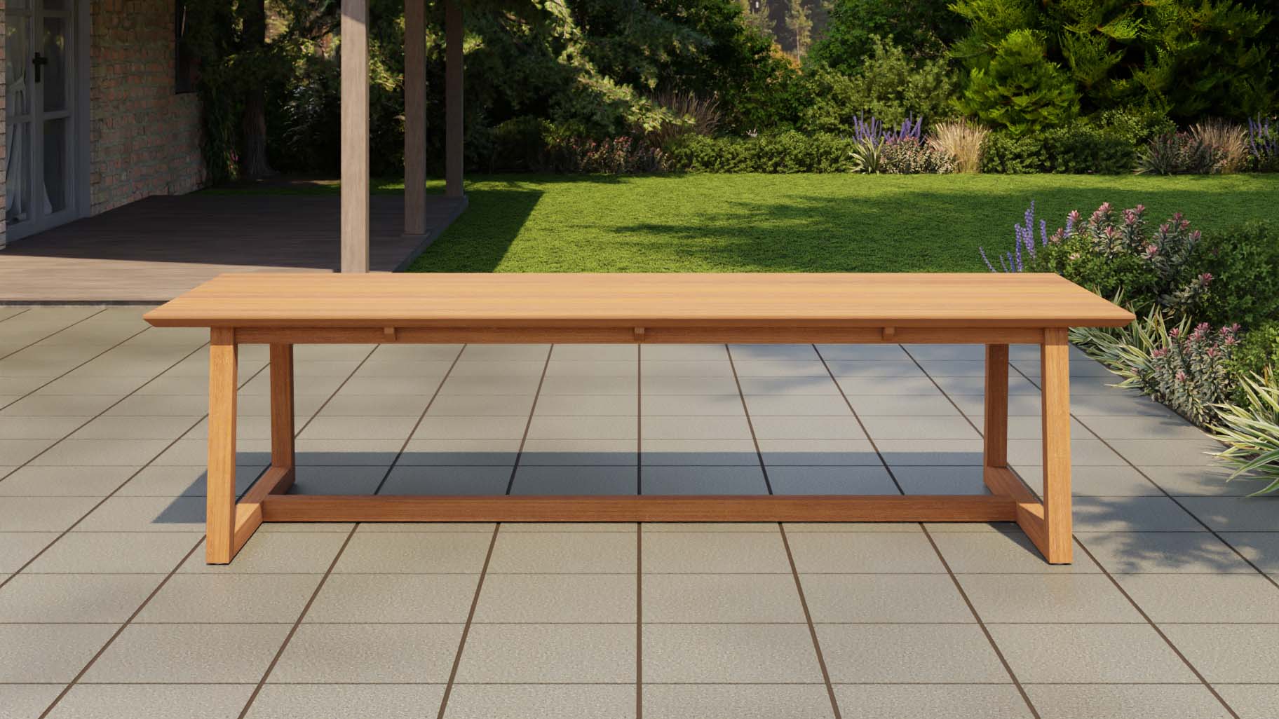 Belgravia Teak Garden Dining Table 300cm Front View