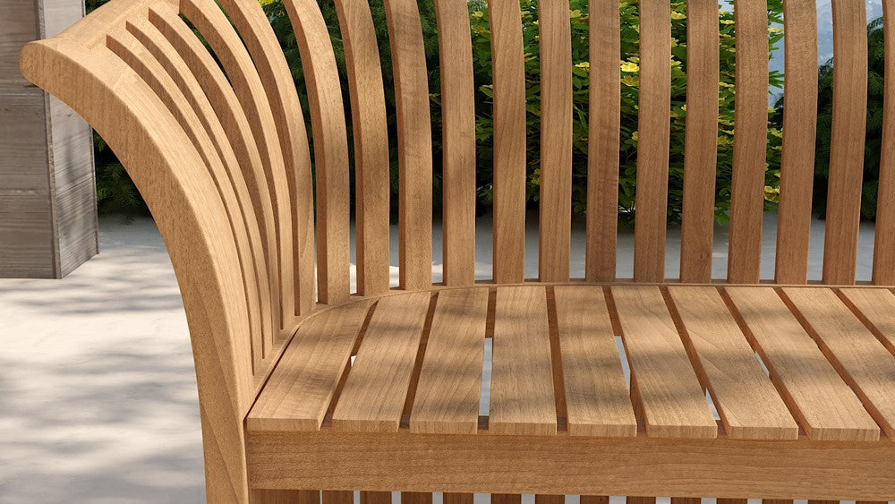 Ascot Teak Bench Close Up Detail