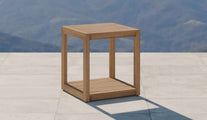 The Buckingham Teak Square Side Table Front Angled View