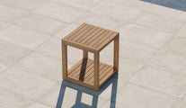 The Buckingham Teak Square Side Table Overhead Perspective