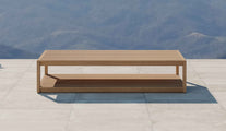 The Buckingham Teak Outdoor Lounge Furniture Rectangular Coffee Table Front View