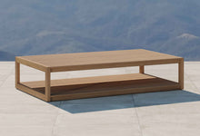 The Buckingham Teak Outdoor Lounge Furniture Rectangular Coffee Table Front Angled View