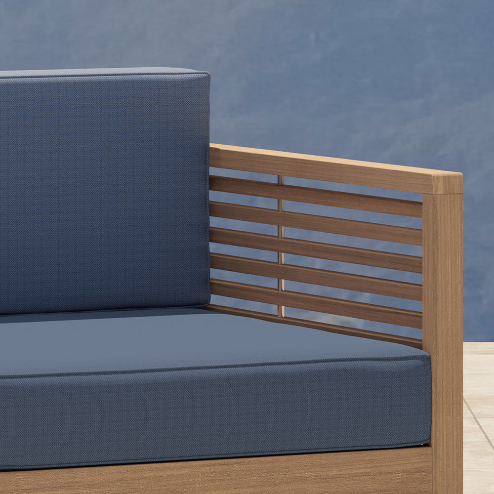 Our Buckingham lounge furniture with Navy seat and back cushions