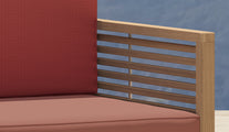 Our Buckingham lounge furniture with  Terracotta back cushion and Amber seat cushion.