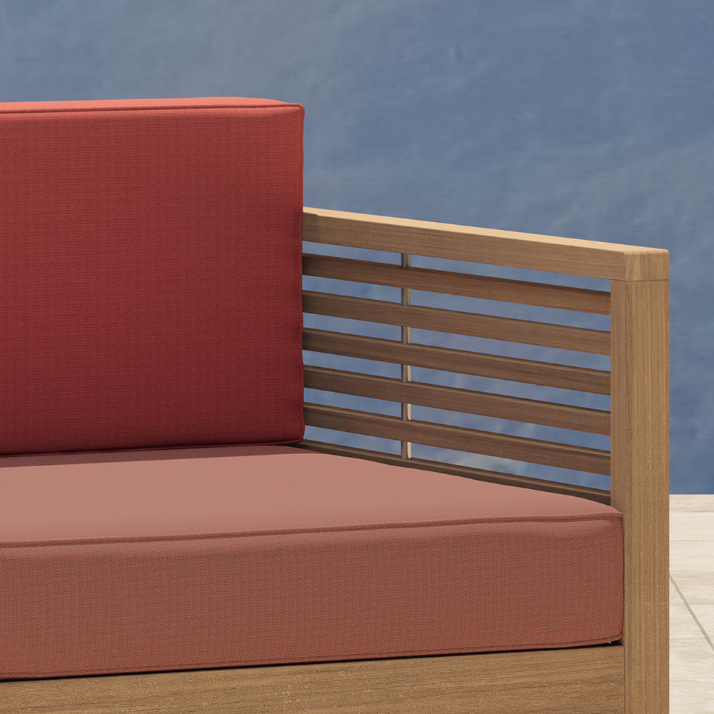 Our Buckingham lounge furniture with  Terracotta back cushion and Amber seat cushion.