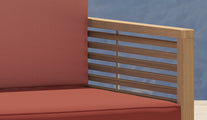Our Buckingham lounge furniture with  Amber back cushion and Terracotta seat cushion