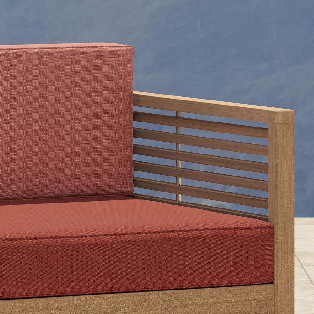 Our Buckingham lounge furniture with  Amber back cushion and Terracotta seat cushion