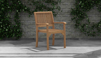 Guildford Teak Garden Carver Chair Front Angled View