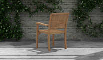 Guildford Teak Garden Carver Chair Rear Angled View