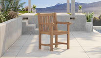 Salisbury Teak Garden Carver Chair Front Angled View