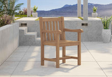 Salisbury Teak Garden Carver Chair Front Angled View