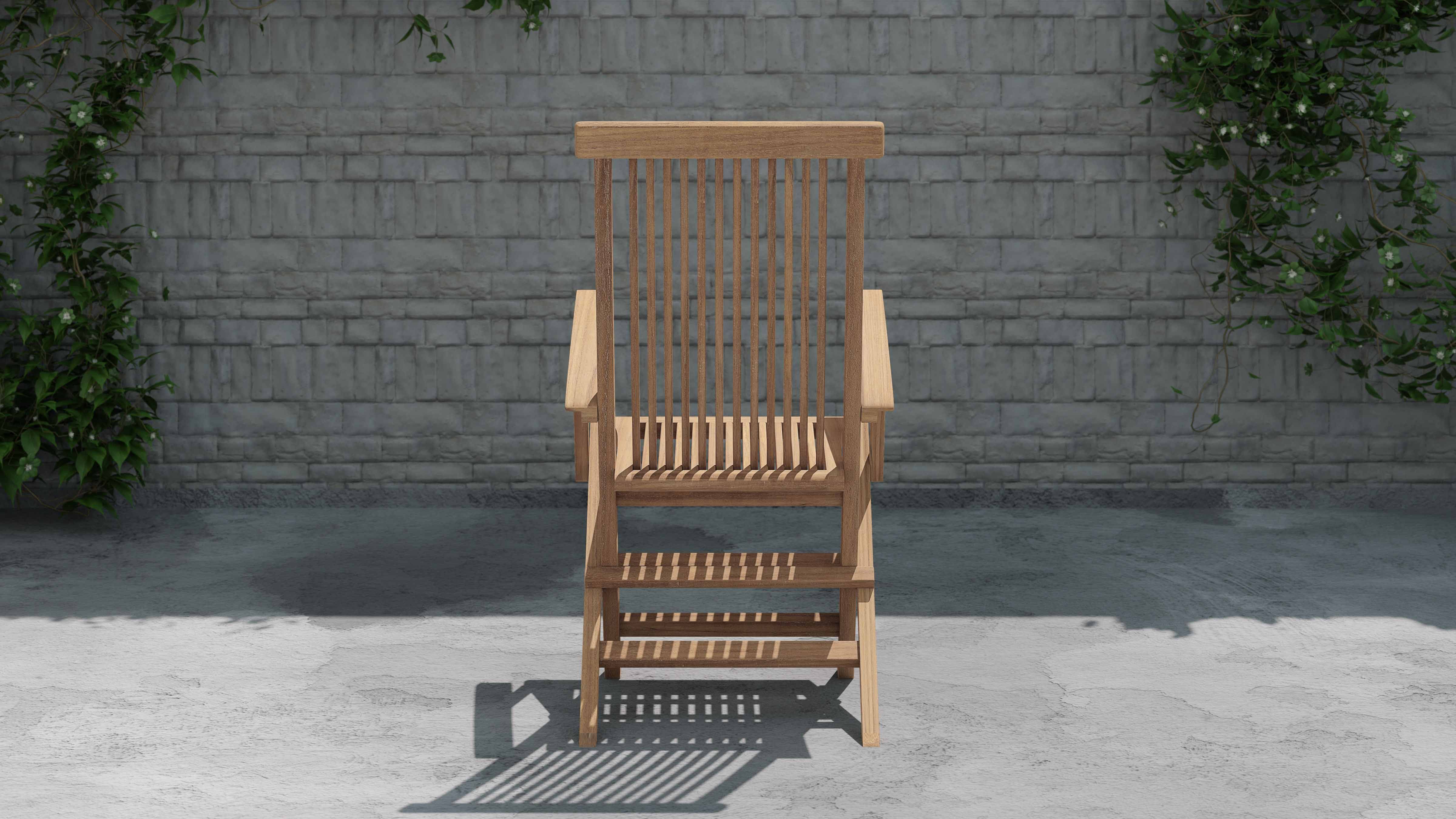 Lincoln Teak Garden Chair Carver with Arms View at the Back