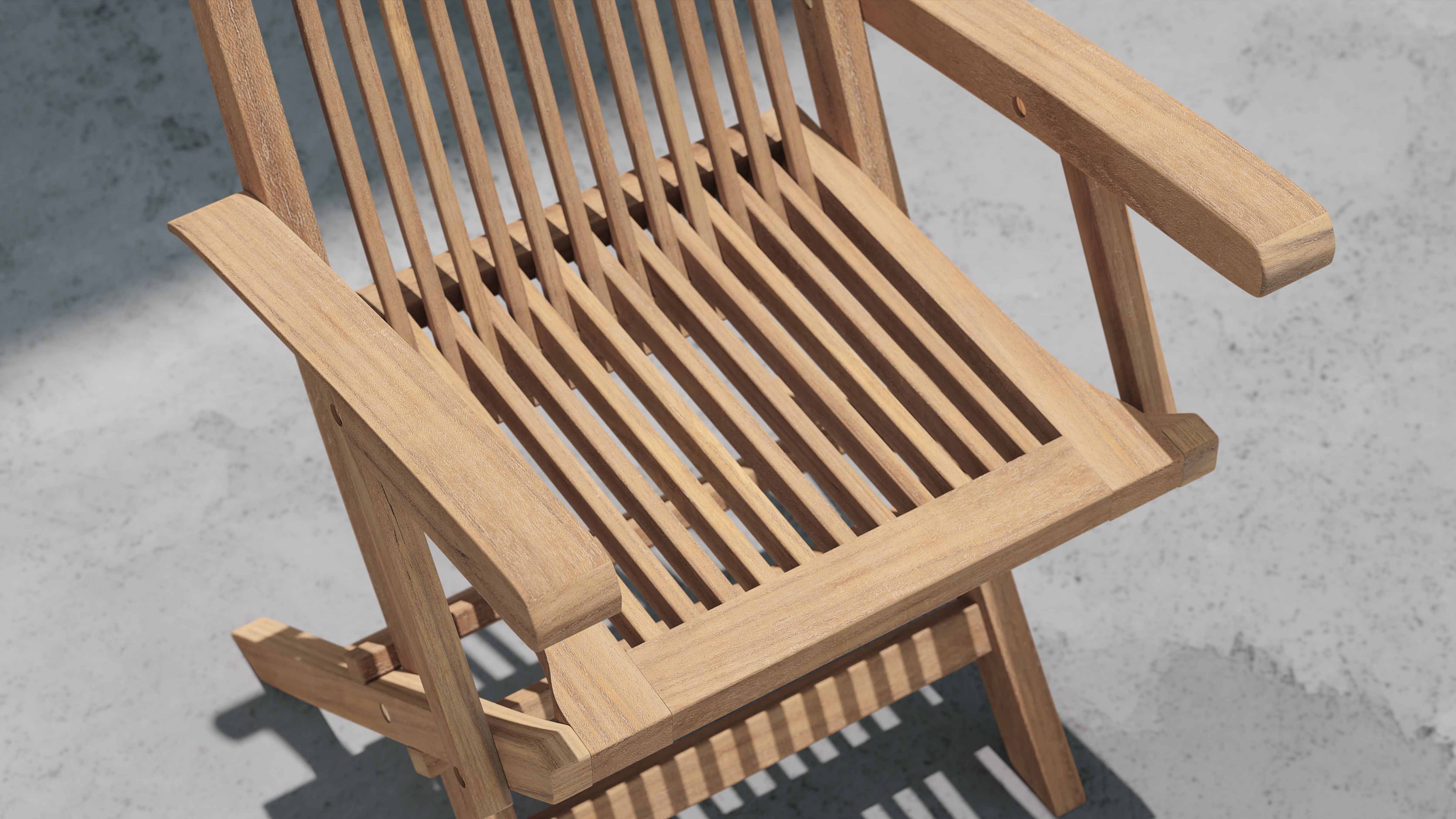 Lincoln Teak Garden Chair Carver with Arms Seat Detail