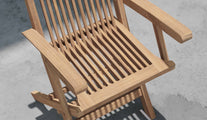 Lincoln Teak Garden Chair Carver with Arms Seat Detail