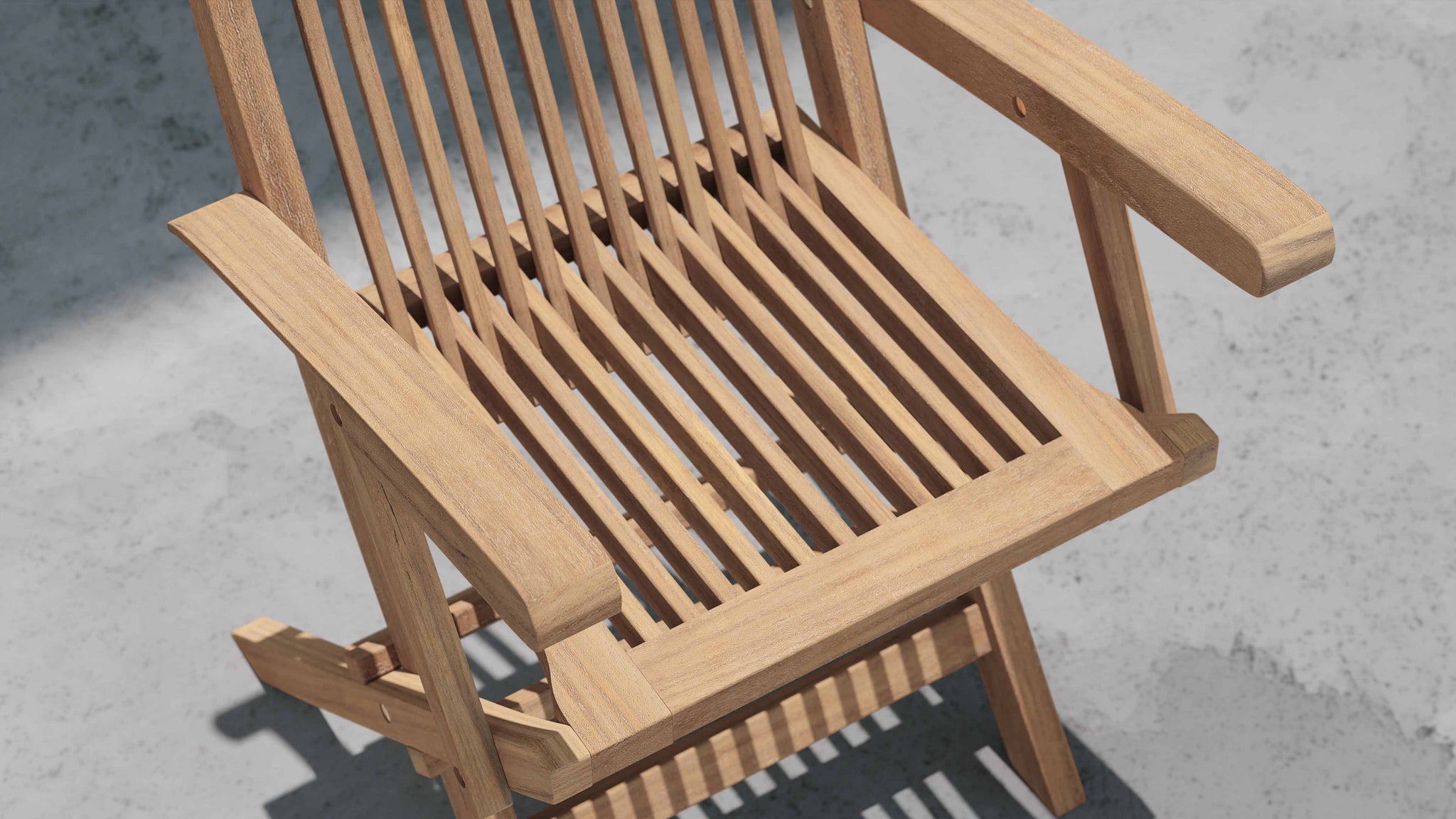 Lincoln Teak Garden Chair Carver with Arms Seat Detail