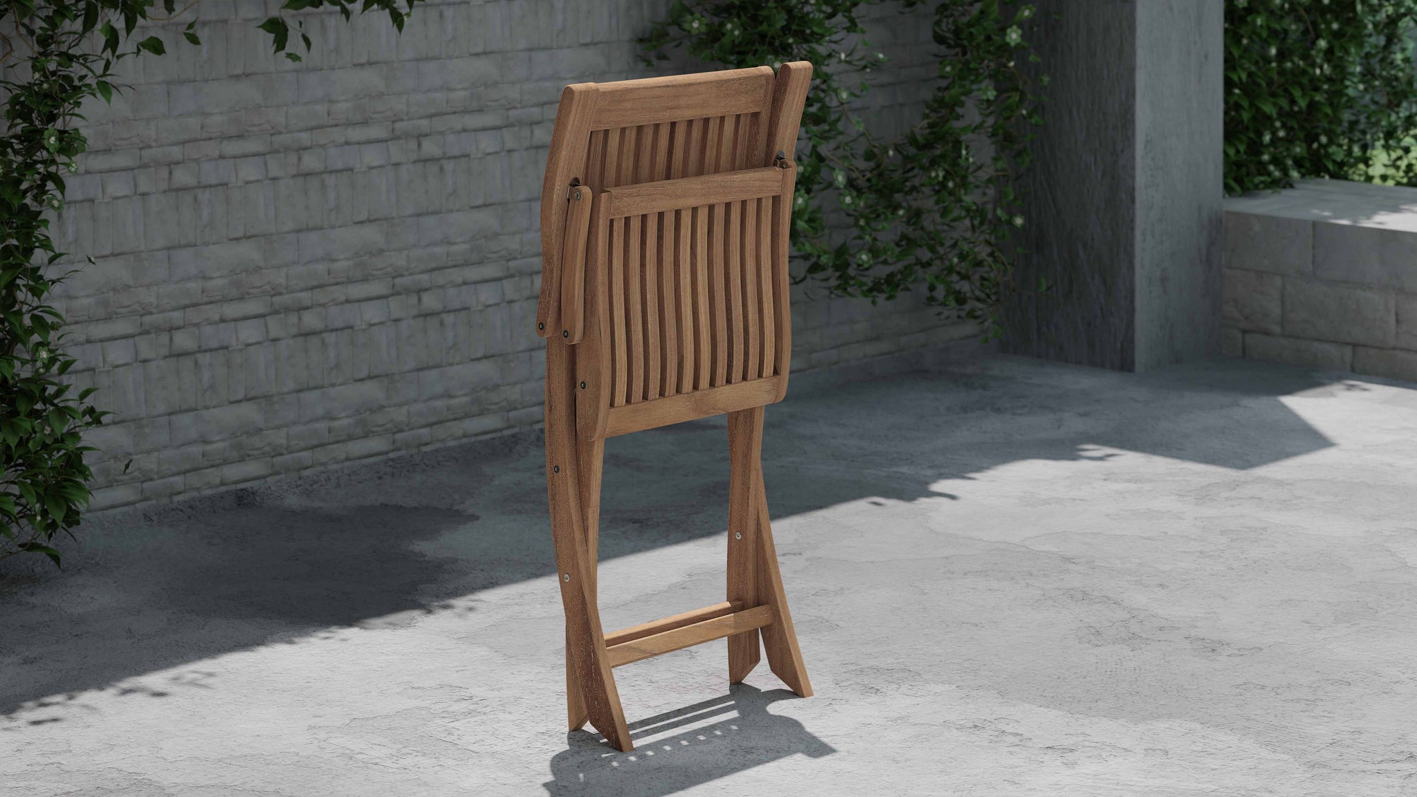 Ripon Folding Teak Garden Carver Chair with Arms Shown Folded