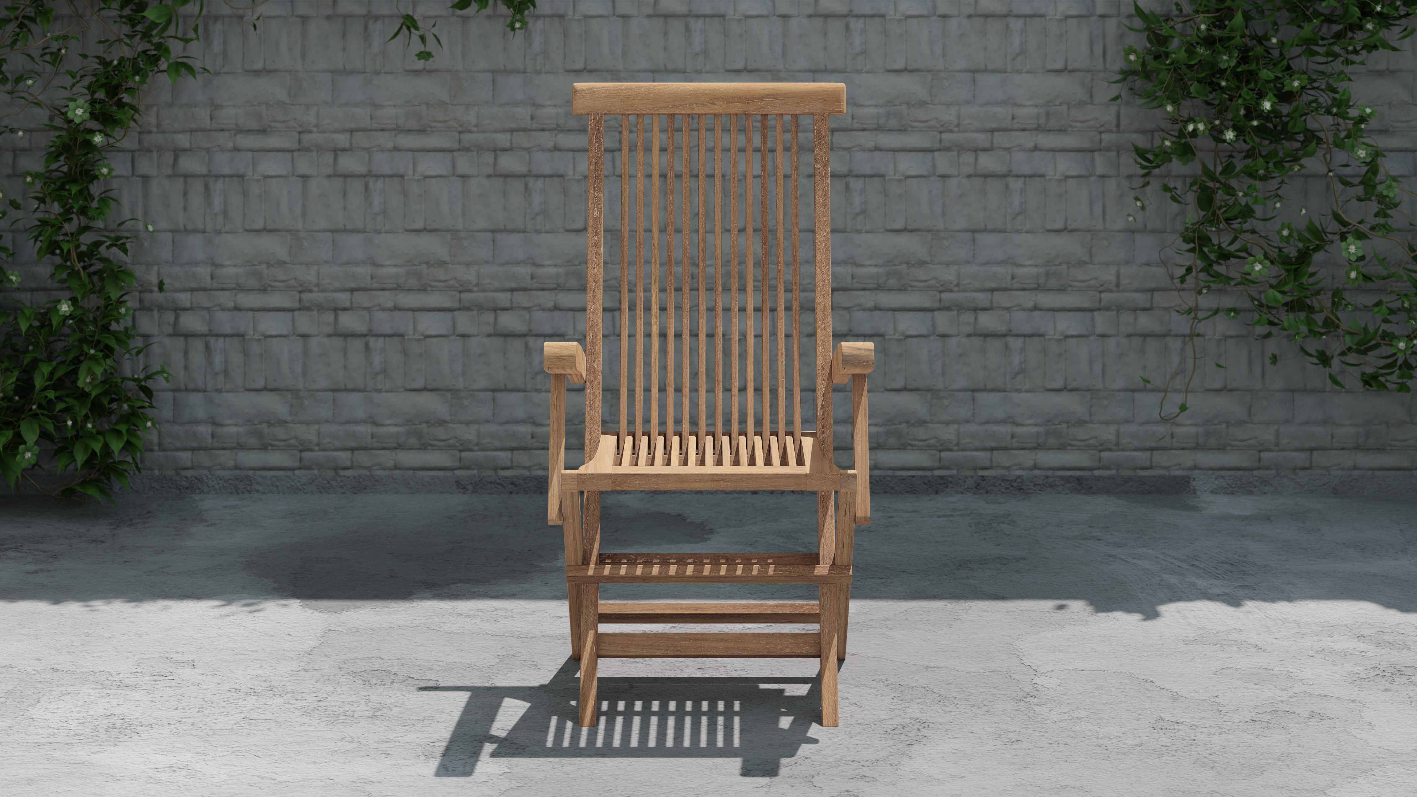 Lincoln Teak Garden Chair Carver with Arms Front View