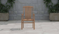 Dorchester Teak Carver Garden Chair with Arms Front View