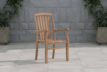 Dorchester Teak Carver Garden Chair with Arms Front Angled View