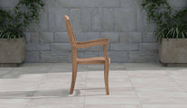 Dorchester Teak Carver Garden Chair with Arms Side View